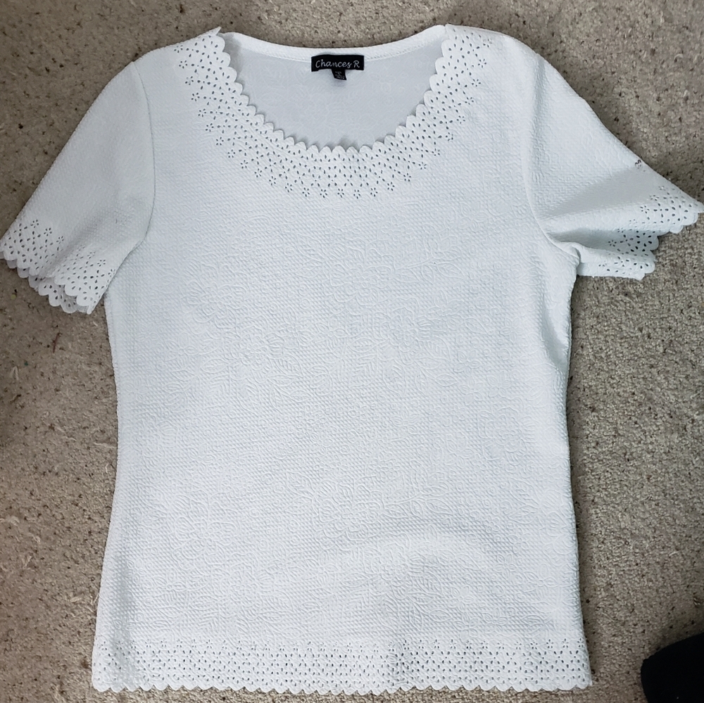 Chances R White floral pattern top